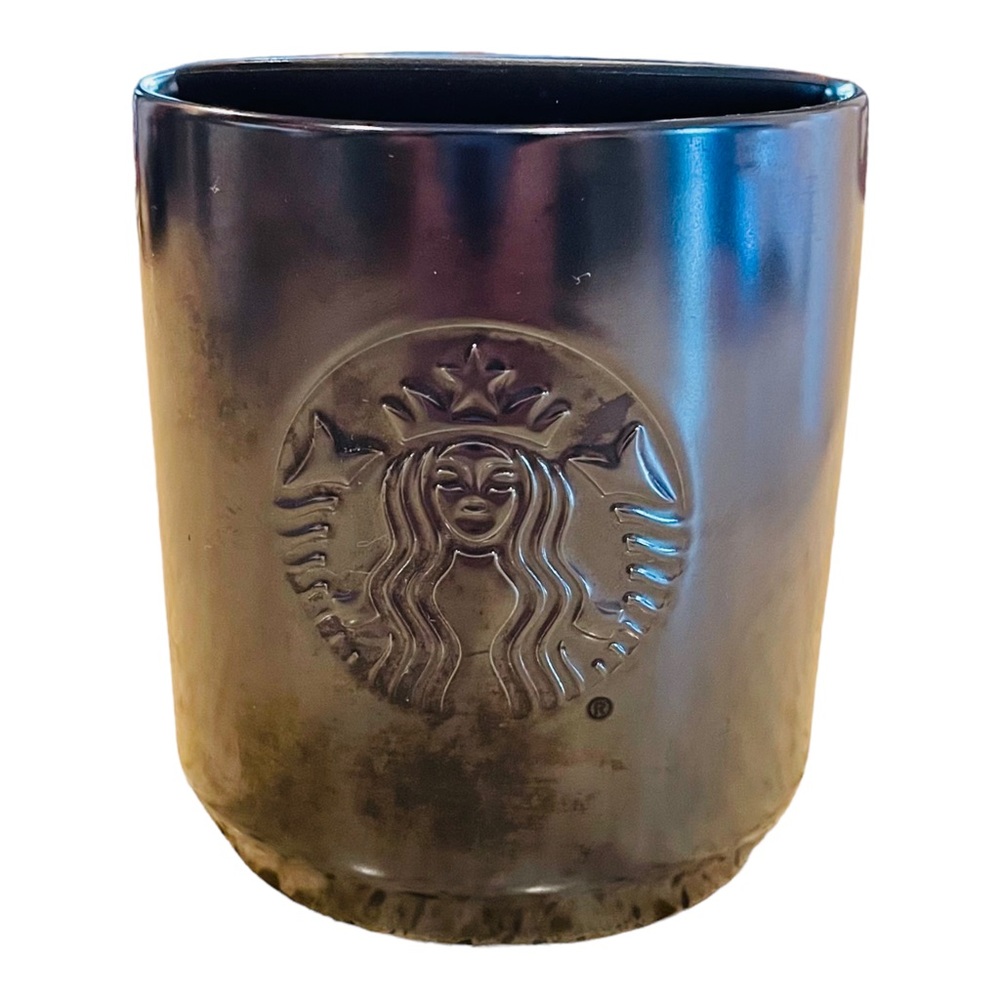 Starbucks Ceramic Double Wall Tumbler 8oz Iridescent blue short mug Siren NEW